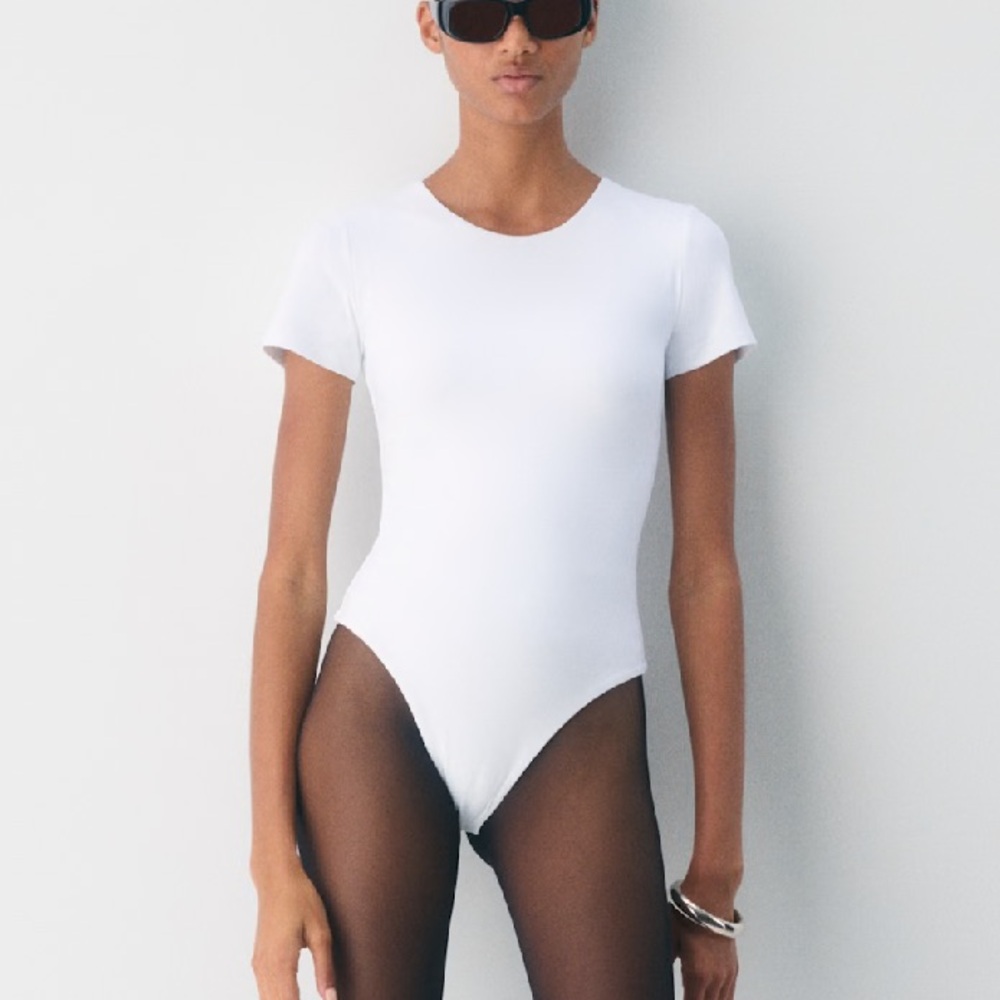 White Contour Bodysuit Tee